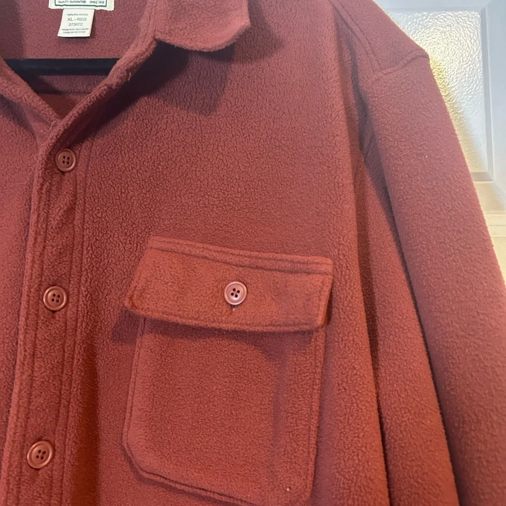 L.L. Bean Fleece Button-Down Shirt‎ | XL | Rust Color